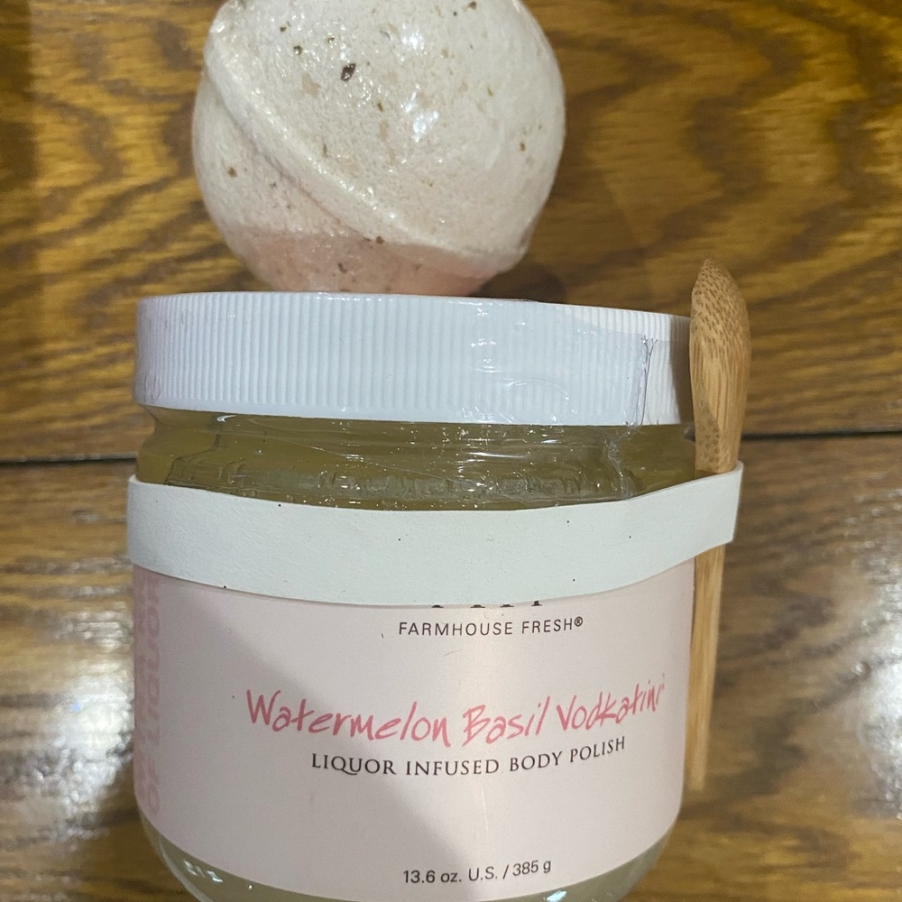 Farmhouse Fresh Watermelon Basil Vodkatini Liquor infused body polish